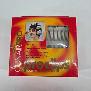 ConairPRO Pro Clips 10 Pack White Multipurpose Hair Roller Styling Clips